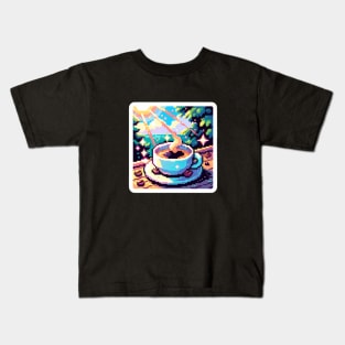 Coffee Brunch Cafe Vintage Since Established Retro Kids T-Shirt